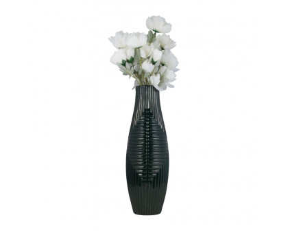 Sagebrook 20" Ceramic Tribal Vase - Forest Green