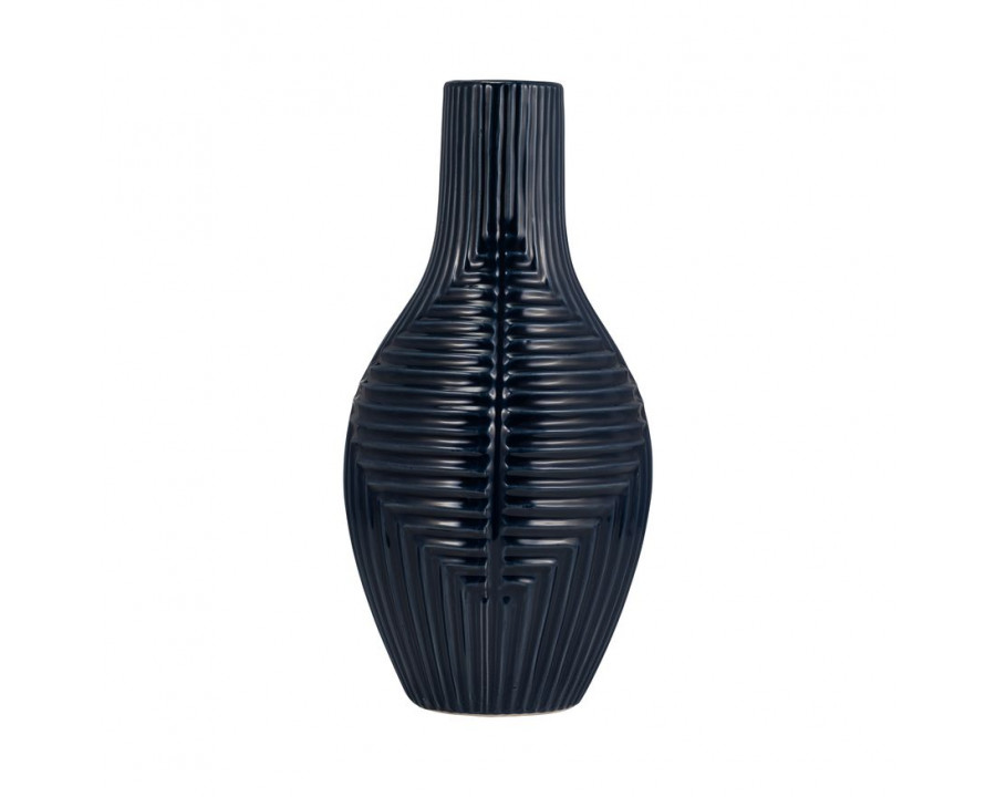 Sagebrook 16" Ceramic Tribal Vase - Navy Blue