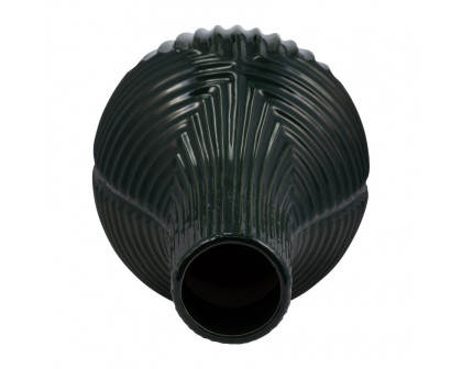 Sagebrook 16" Ceramic Tribal Vase - Forest Green