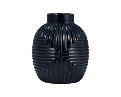 Sagebrook 11" Ceramic Tribal Vase - Navy Blue