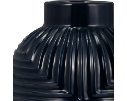 Sagebrook 11" Ceramic Tribal Vase - Navy Blue