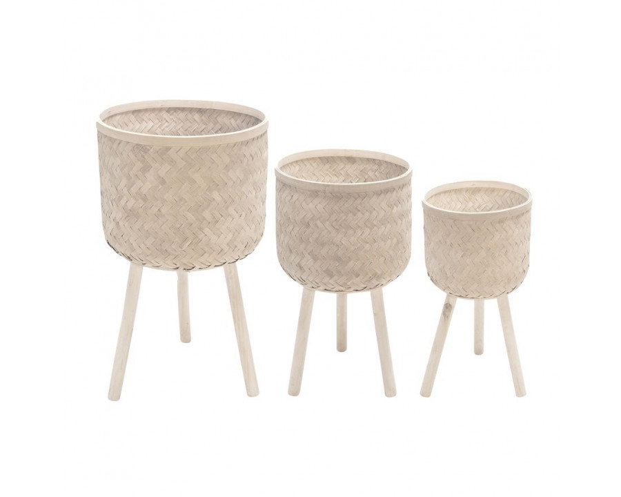 Sagebrook Bamboo Planters (Set Of 3)