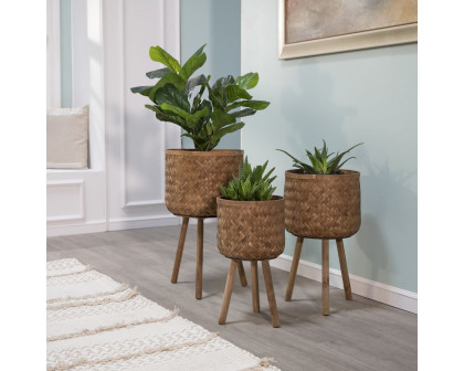 Sagebrook™ Bamboo Planters (Set Of 3) - Brown