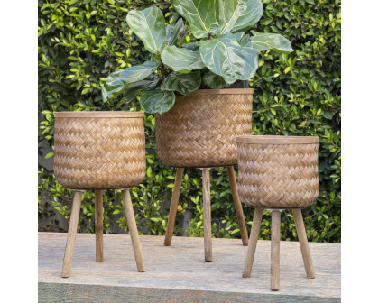 Sagebrook™ Bamboo Planters (Set Of 3) - Brown