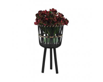 Sagebrook Bamboo Planters (Set Of 3) - Black