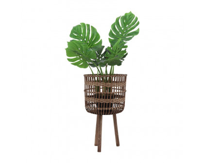 Sagebrook Bamboo Planters (Set Of 3) - Brown/Beige