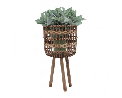 Sagebrook Bamboo Planters (Set Of 3) - Brown/Beige