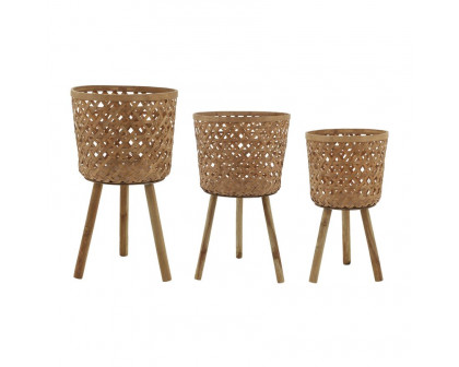 Sagebrook Bamboo Planters (Set Of 3)