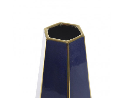 Sagebrook - 11" Faceted Vase in Blue/Gold