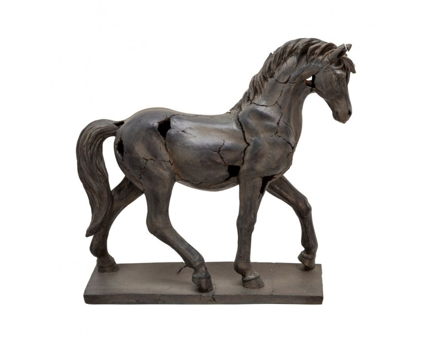 Sagebrook Cracked Horse Sculpture - Brown