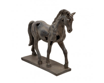 Sagebrook Cracked Horse Sculpture - Brown