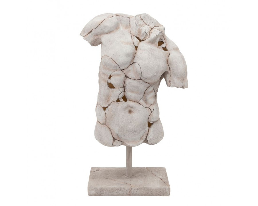 Sagebrook Cracked Torso Sculpture - White