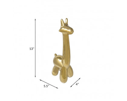 Sagebrook Giraffe Balloon Animal - Gold