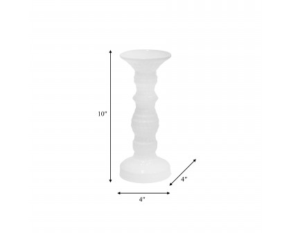 Sagebrook 9.75" Dimpled Candle Holder - White