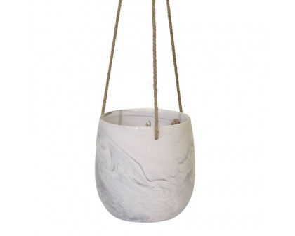 Sagebrook Hanging Gray Marble Planter