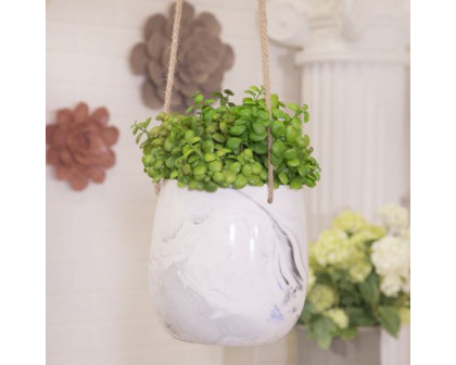 Sagebrook Hanging Gray Marble Planter