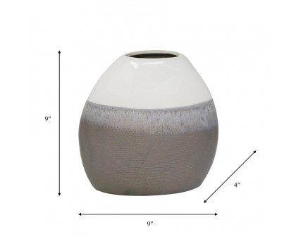 Sagebrook 9" Ceramic Vase - Multi Gray