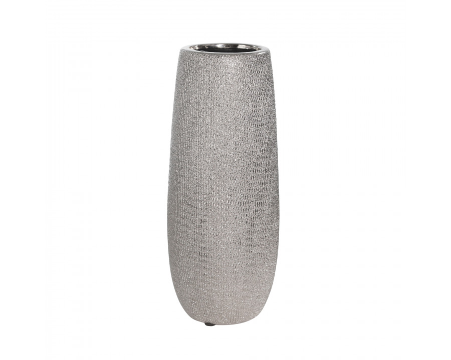 Sagebrook 10" Ceramic Vase - Silver