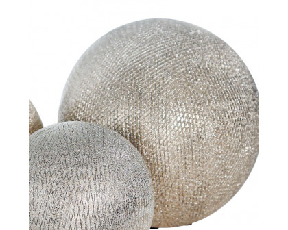 Sagebrook 6"/5"/4" Ceramic Orbs (Set Of 3) - Champagne