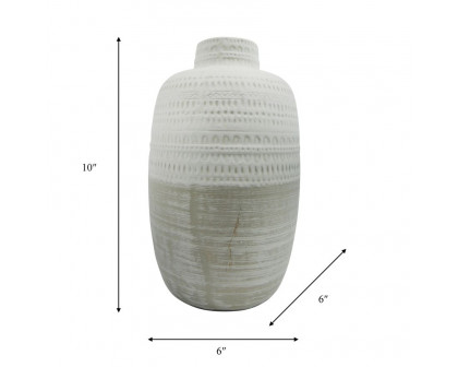 Sagebrook 10" Ceramic Tribal Vase