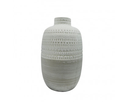 Sagebrook 10" Ceramic Tribal Vase