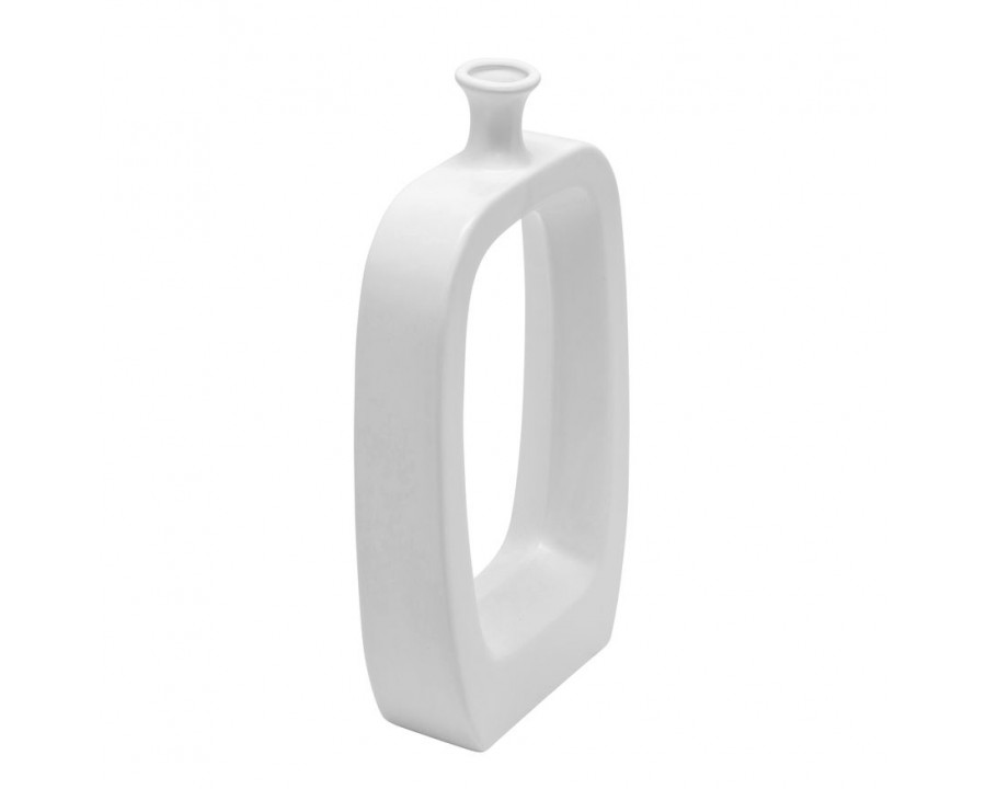 Sagebrook 18" Ceramic Vase With Cut-out - White