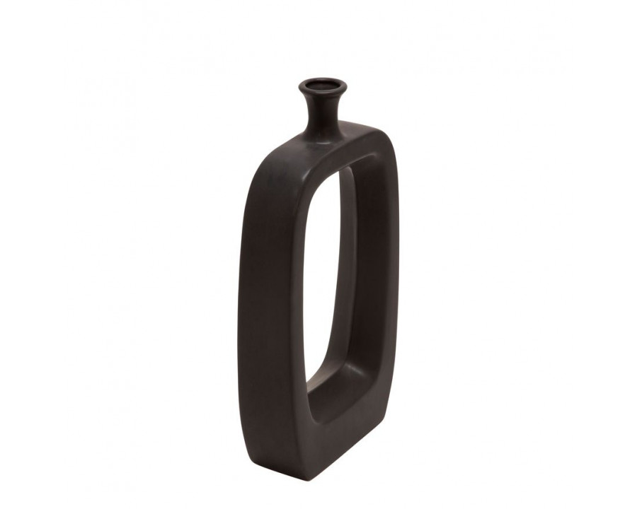 Sagebrook 18" Ceramic Vase With Cut-out - Black