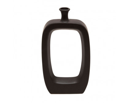 Sagebrook 18" Ceramic Vase With Cut-out - Black