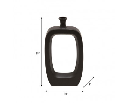 Sagebrook 18" Ceramic Vase With Cut-out - Black