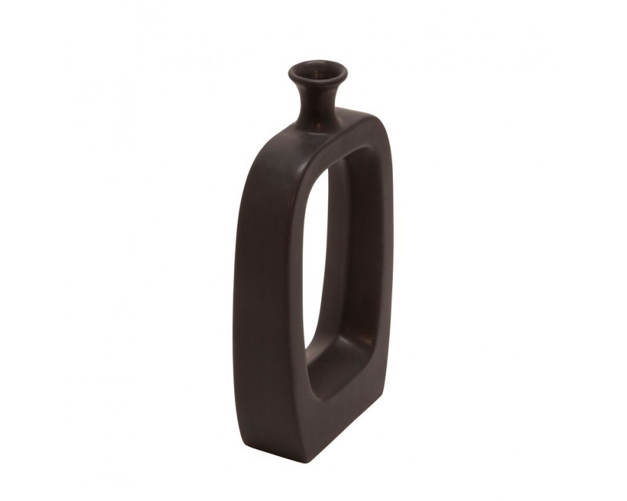 Sagebrook 14" Ceramic Vase With Cut-out - Black