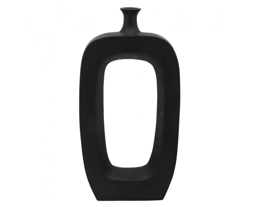 Sagebrook 24" Ceramic Vase With Cut-out - Black