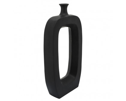 Sagebrook 24" Ceramic Vase With Cut-out - Black