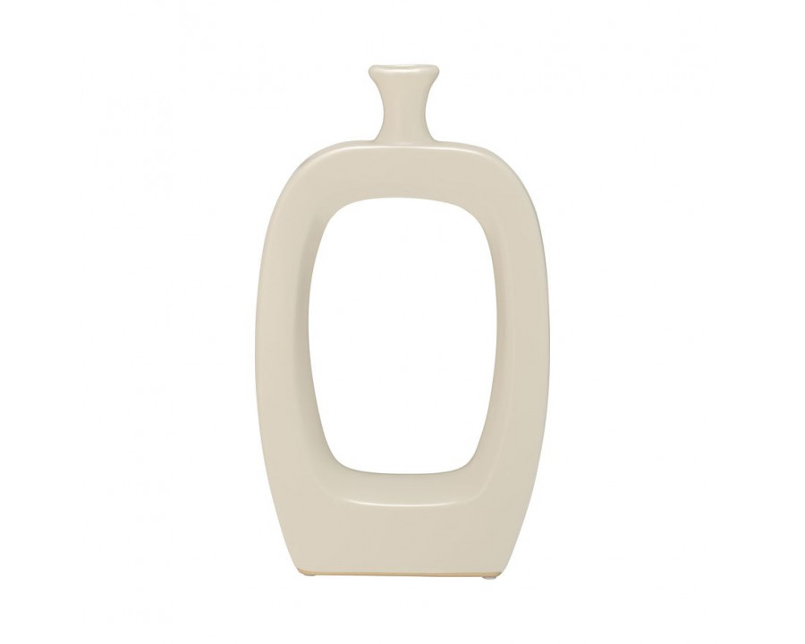 Sagebrook 14" Ceramic Vase With Cut-out - Cream