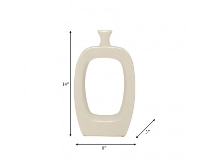 Sagebrook 14" Ceramic Vase With Cut-out - Cream