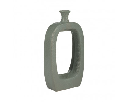 Sagebrook 14" Ceramic Vase With Cut-out - Green