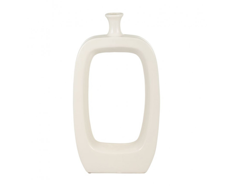 Sagebrook 18" Ceramic Vase With Cut-out - Cream