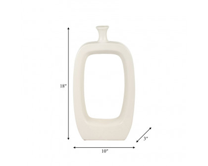 Sagebrook 18" Ceramic Vase With Cut-out - Cream