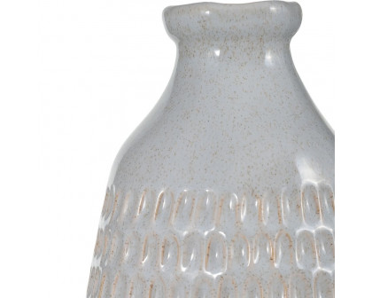 Sagebrook 16" Ceramic Dimpled Vase - Oatmeal