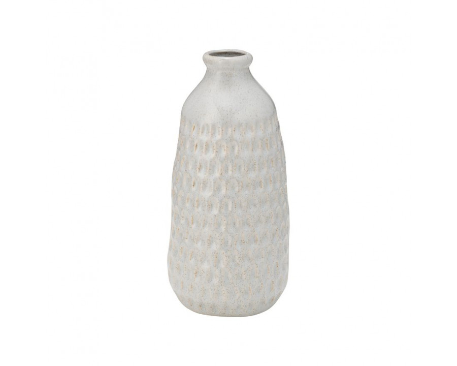 Sagebrook 9" Ceramic Dimpled Vase - Oatmeal