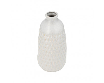 Sagebrook 9" Ceramic Dimpled Vase - Oatmeal