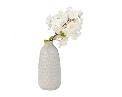 Sagebrook 9" Ceramic Dimpled Vase - Oatmeal