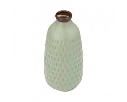 Sagebrook 9" Ceramic Dimpled Vase - Green