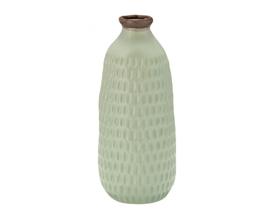 Sagebrook 12" Ceramic Dimpled Vase - Green