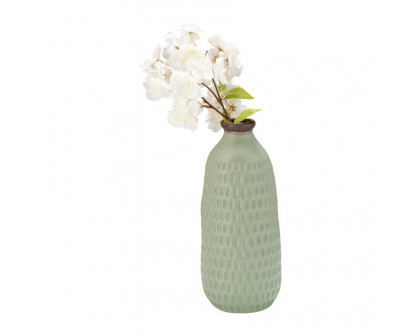 Sagebrook 12" Ceramic Dimpled Vase - Green