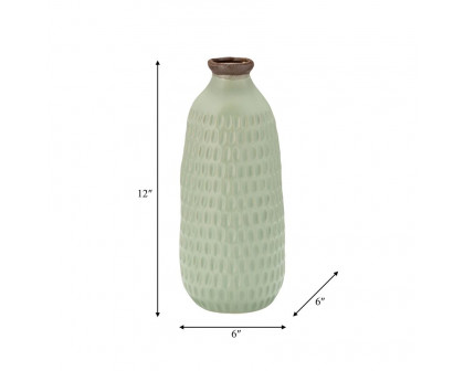 Sagebrook 12" Ceramic Dimpled Vase - Green