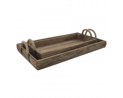 Sagebrook Wood Trays (Set Of 2)