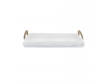 Sagebrook Wood Trays (Set Of 2) - White Wash