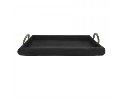 Sagebrook Wood Trays (Set Of 2) - Black