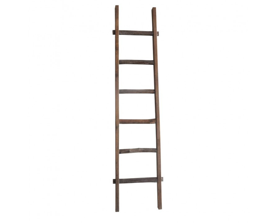 Sagebrook 76" Wooden Decorative Ladder - Brown