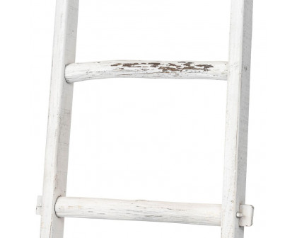 Sagebrook 76" Wooden Decorative Ladder - White